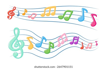 Notas musicais bonitas fade in e fade out
