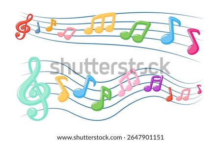 Cute musical notes fade in and fade out effect