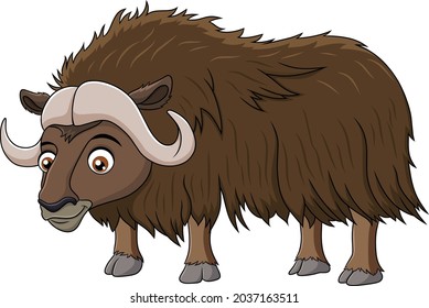 Cute Muskox cartoon vector illustration