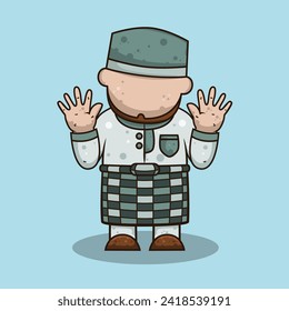 Cute muslim character vector illustration 