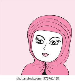  cute  Muslim girl ,Islam girl  Vector illustration  cartoon vector eps.10