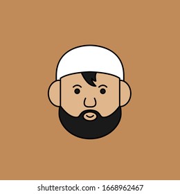 Cute muslime Kopf einzeln flach Design