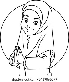 ilustración vectorial lindo musulmán