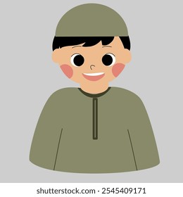 Cute muslim Kid vector illustration