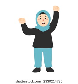 cute muslimah wearing hijab illustration