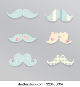 Cute mustaches. Vector.