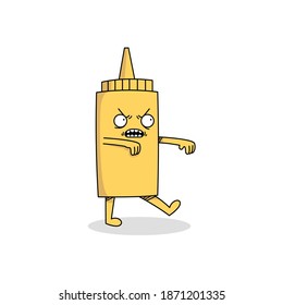 Cute mustard zombie cartoon character