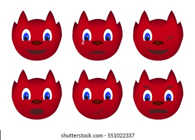 Cute muzzles emoticons set