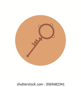Cute Mystic boho magic key illustration,vector.