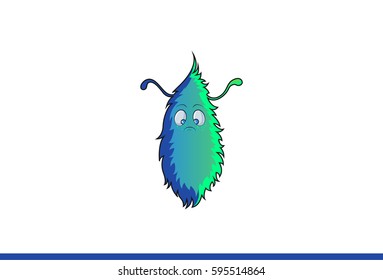 Cute Mystic Monster Bored. Vector Illustration. Isolated on white background.