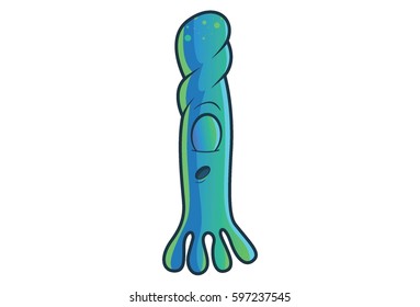 Cute Mystic Monster Sleeping. Vector Illustration. Isolated on white background.
