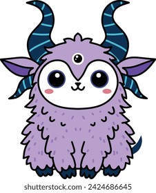 cute mystical monster cartoon illustration