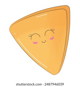 Cute nacho character cartoon Vector illustration