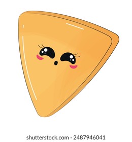 Cute nacho character cartoon Vector illustration