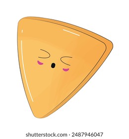 Cute nacho character cartoon Vector illustration