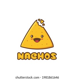 cute nachos. vector cartoon illustration isolated on white background