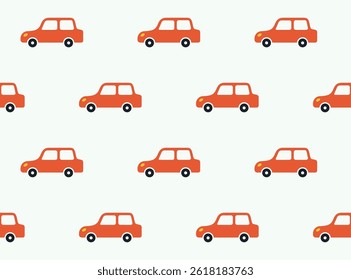 Cute naive cars seamless pattern design. Vector illustration.