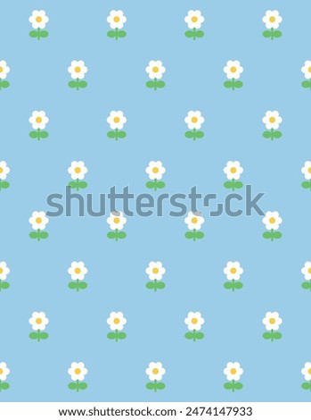 Cute naive flowers seamless pattern design. Vector illustration.