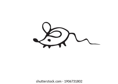 Cute Naive Simple Mouse Doodle Clipart Stock Vector (royalty Free 