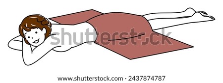 Cute naked lady lying on her stomach waiting for a massage. Simple Illustration Vector