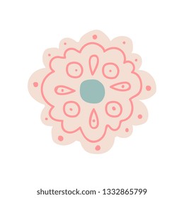 Cute Napkin Top View, Tea Set Design Element Vector Illustration