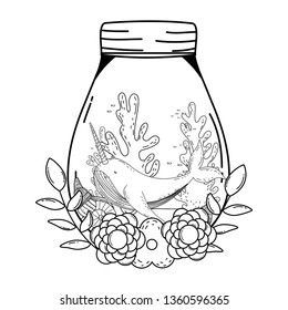 cute narval in mason jar with wreath flowers