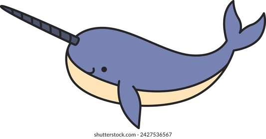 cute narwhal cartoon vector illustration graphic design vector illustration graphic design