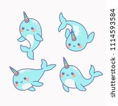 Cute Narwhal - The unicorn of the sea set