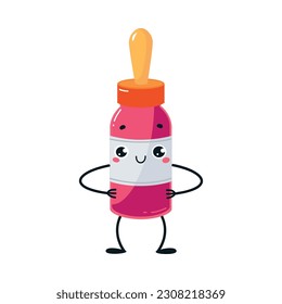 Botella de gotas nasales con vectorial de cara sonriente Ilustración