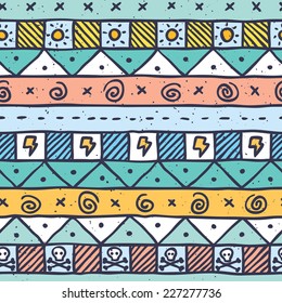 Cute native hand drawn seamless vector pattern 