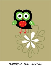 cute natural owl doodle