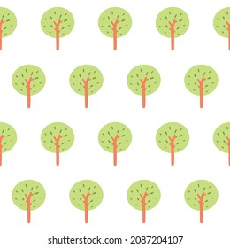 El entorno natural con árboles. Ilustración del vector de bosque de estilo