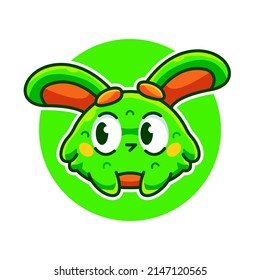 Cute nature bunny monster cartoon vector icon illustration