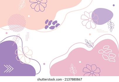 Cute Nature Floral Flower Leaf Minimalist Girly Background Wallpaper