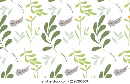 Cute nature flowers and leaves vector. Small colorful flowers