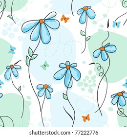 Cute nature seamless pattern