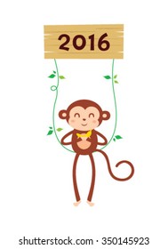 cute naughty 2016 new year greeting card