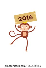 cute naughty 2016 new year greeting card