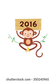 cute naughty 2016 new year greeting card