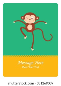 cute naughty monkey message card