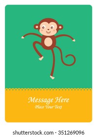 cute naughty monkey message card