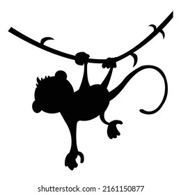 cute and naughty monkey silhouette