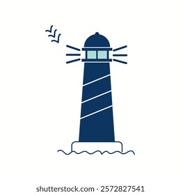 Cute Nautical Lighthouse Icon Beacon tower Vector