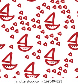 Cute Nautical Pattern. Seamless pattern with nautical elements. Marine and nautical backgrounds. Sea theme. Seamless patterns.