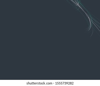 Cute navy background with elegant decoration with thin interlaced green and grey lines in the corner. Adorable luxury texture. Vector illustration
