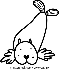 cute Navy SEAL. Vector illustration in the style of a doodle