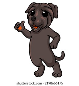 Cute neapolitan mastiff dog cartoon giving thumb up
