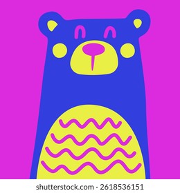 Cor de neon bonito urso clip art. cor de neon urso escandinavo