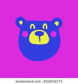 Cor de neon bonito urso clip art. cor de neon urso escandinavo