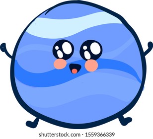 Cute neptun, illustration, vector on white background.
